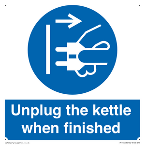 Unplug the kettle when finished